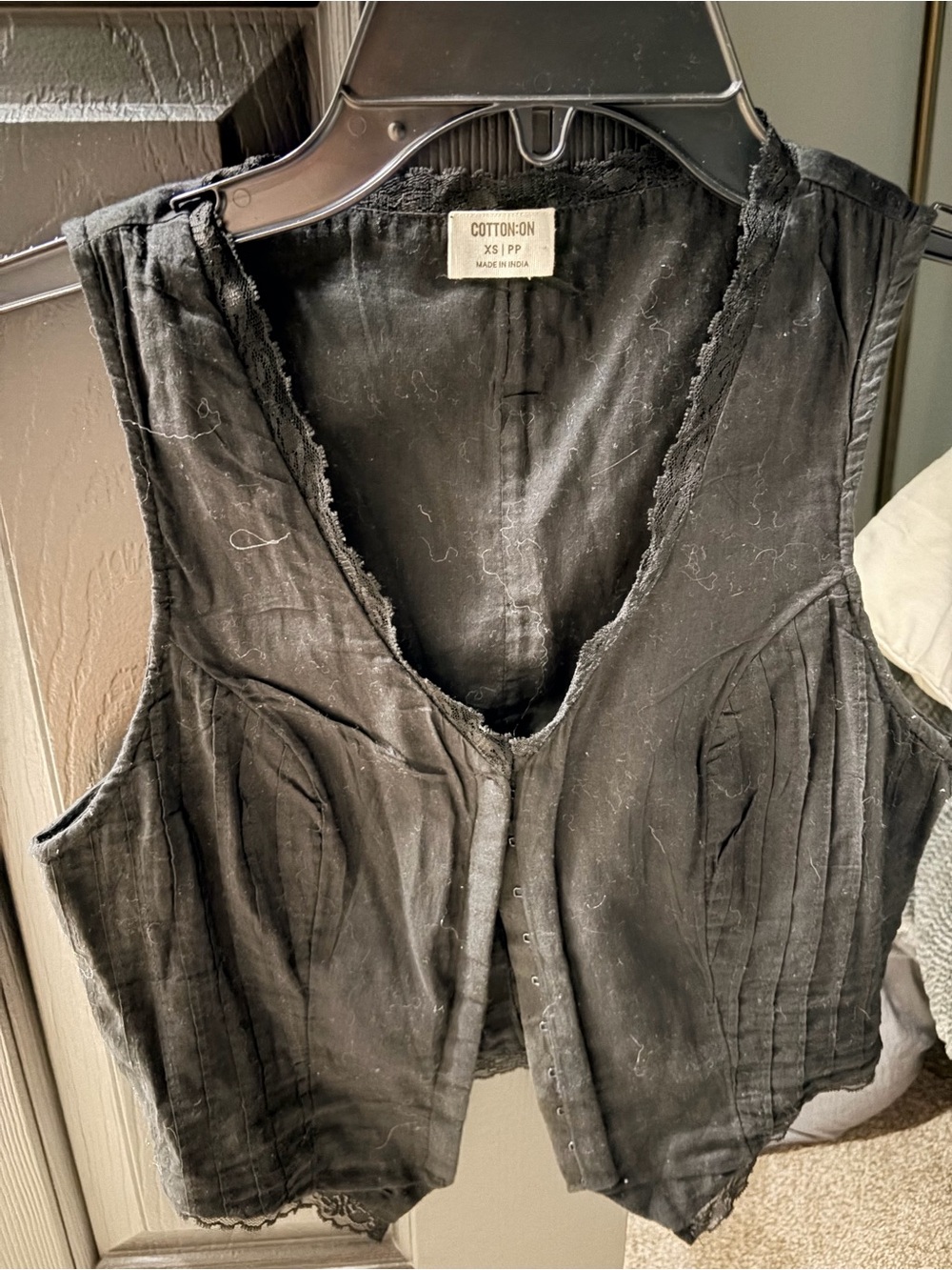 Cotton On Black Sleeveless Button-Front Camisole Vest size xs
